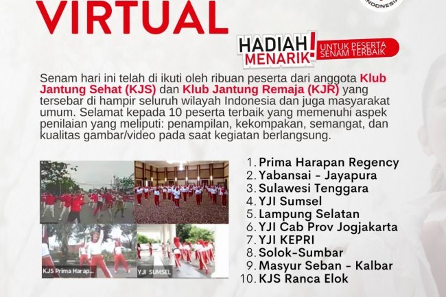 Peringatan HUT Ke-40, YJI Cabang Lampung Selatan Ikuti Senam Jantung Sehat Serentak se-Indonesia
