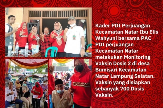Kegiatan PAC PDI Perjuangan Monitoring Vaksin di Kecamatan Natar