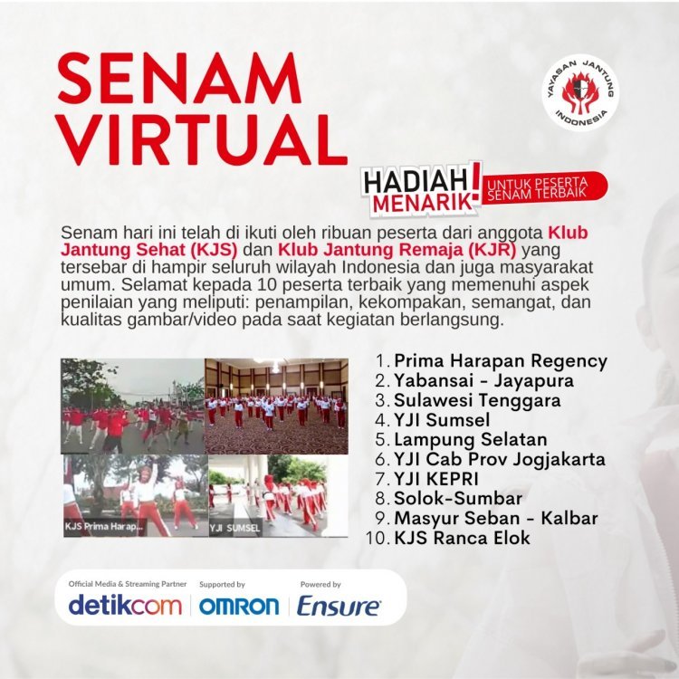 Peringatan HUT Ke-40, YJI Cabang Lampung Selatan Ikuti Senam Jantung Sehat Serentak se-Indonesia