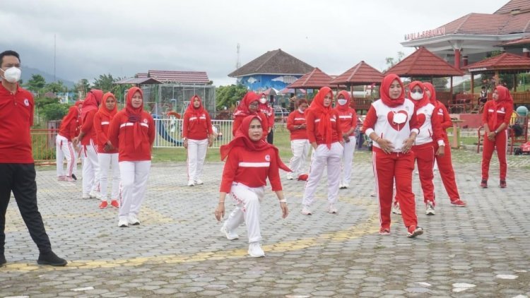 Peringatan HUT Ke-40, YJI Cabang Lampung Selatan Ikuti Senam Jantung Sehat Serentak se-Indonesia