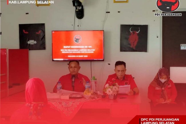  H. Nanang Ermanto Memimpin Langsung Rapat Koordinasi Mingguan Ke 102 DPC PDI Perjuangan Lampung Selatan Dengan Pengurus Struktural Partai ,Fraksi Dan PAC .
