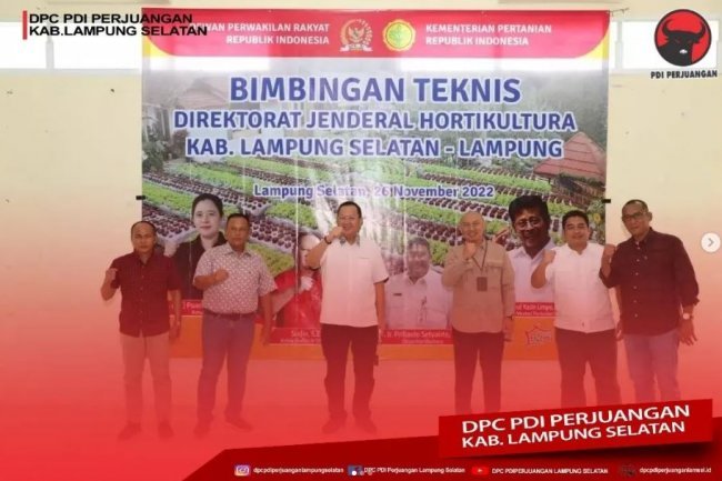 Kementerian Pertanian melalui Direktur Jenderal Holtikultura melaksanakan bimbingan teknis Peningkatan Kapasitas Petani/Pelaku Usaha yang bekerjasama dengan Ketua Komisi IV DPR RI Sudin S.E dan Pemerintah Kabupaten Lampung Selatan.