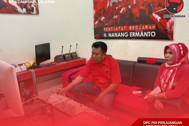 Badan Pemberdayaan Ekonomi Kerakyatan (BPEK) DPC PDI Perjuangan Lampung Selatan Mengikuti Seminar Nasional dan Konsolidasi Program Secara Virtual