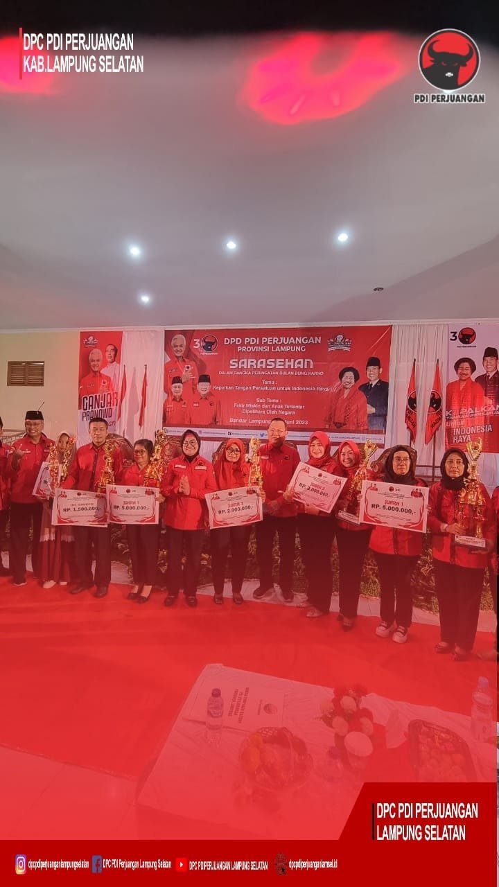 DPC PDI Perjuangan Kabupaten Lampung Selatan Raih Juara II di Ajang Paduan Suara Tingkat Provinsi