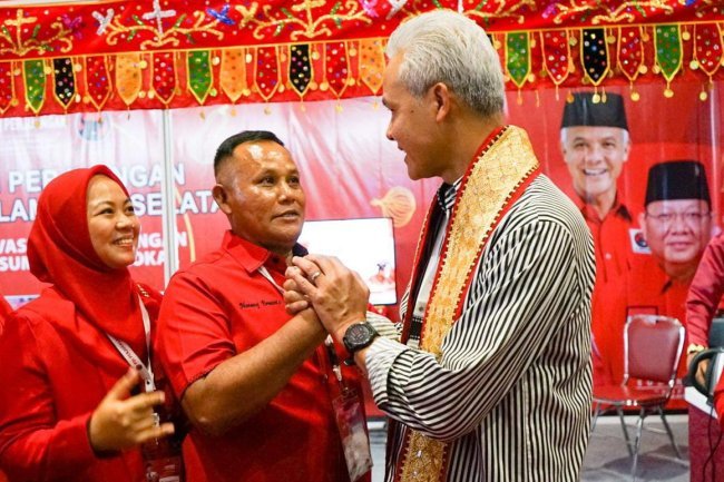 Ganjar Pranowo  Kunjungi Stand Inovasi Pangan DPC PDI Perjuangan Lampung Selatan.
