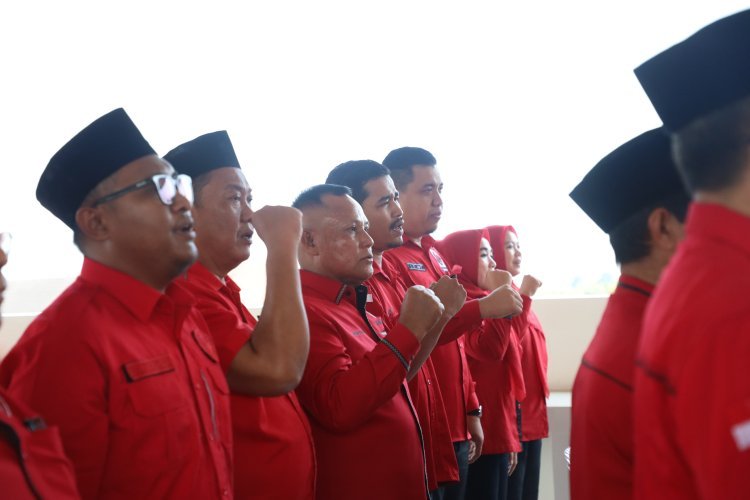 Ketua DPC PDI Perjuangan Lampung Selatan Nanang Ermanto Hadiri Rakoor Pemenangan Pemilu di Bandar Lampung