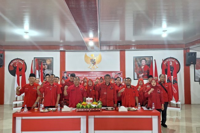 DPC PDI Perjuangan Lampung Selatan Rayakan HUT Ke- 51 bersama DPP Secara Daring