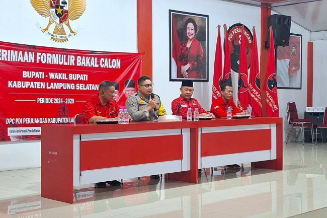 Jalin Silatuhrahmi, Polres Lampung Selatan Kunjungi Kantor DPC PDI Perjuangan Lampung Selatan