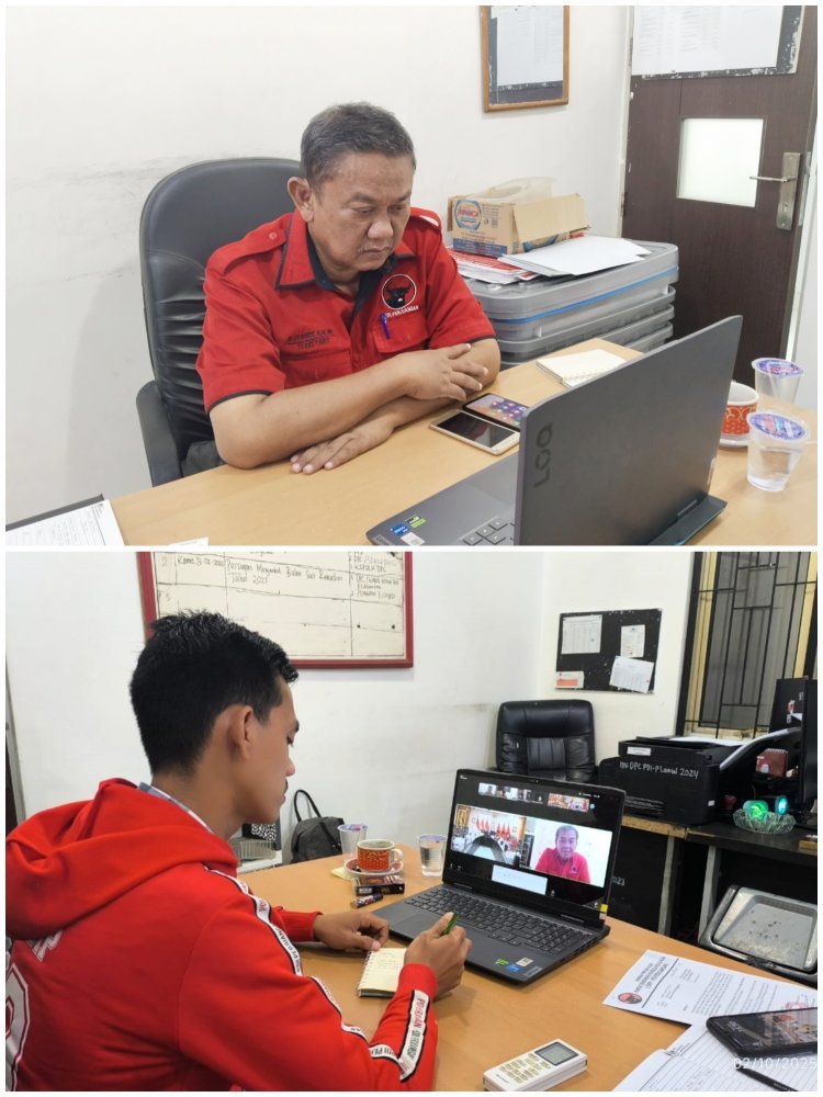 DPC PDI PDI Perjuangan Lampung Selatan Ikuti Rapat Koordinasi Bersama DPP PDI Perjuangan Melalui Zoom