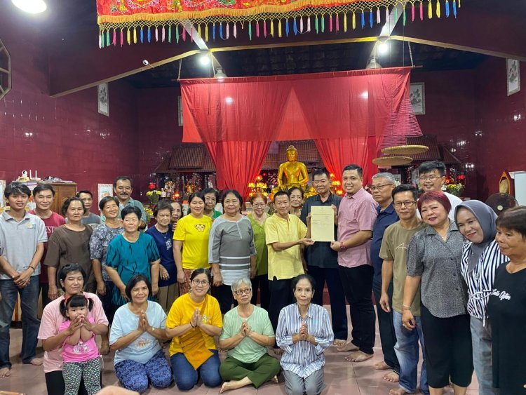 Hampir 4 Dekade tak Bersertifikat, Vihara Dharma Sasana Kota Kalianda Kini Punya SHM, Warga: Terima Kasih BBHAR!