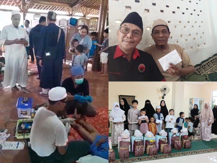 Haul ke 56 Bung Karno dan 1 Muharam, PDI Perjuangan Lampung Selatan berikan santunan kepada anak yatim di Pondok Pesantren