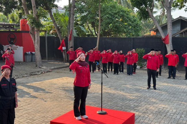 Upacara HUT Ke 81 Kemerdekaan RI :DPC PDI Perjuangan Lampung Selatan Teguhkan Semangat Gotong Royong