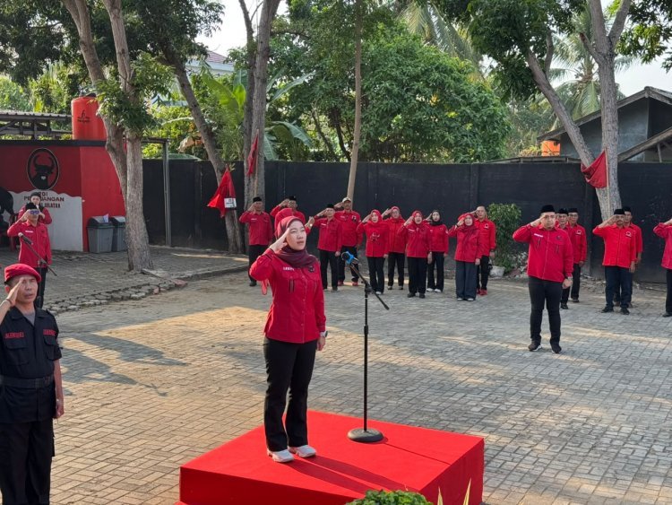 Upacara HUT Ke 81 Kemerdekaan RI :DPC PDI Perjuangan Lampung Selatan Teguhkan Semangat Gotong Royong