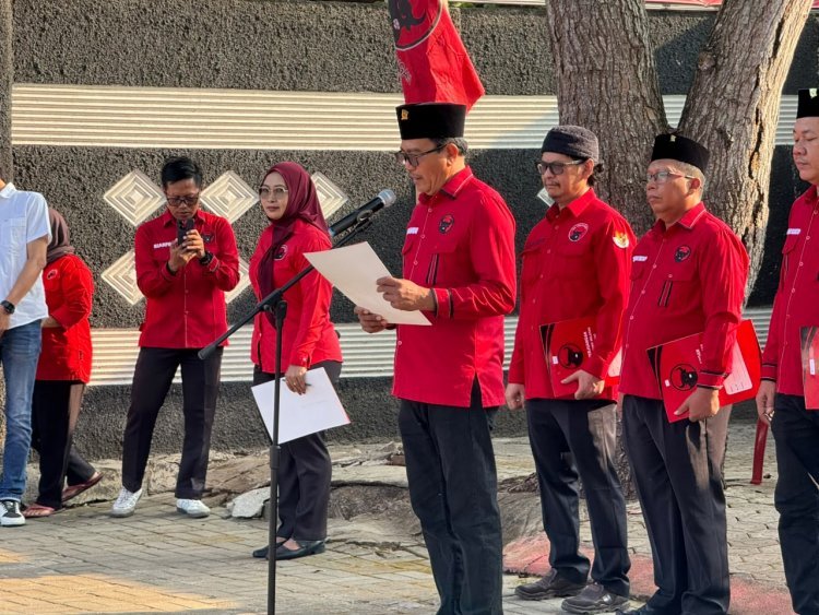 Upacara HUT Ke 81 Kemerdekaan RI :DPC PDI Perjuangan Lampung Selatan Teguhkan Semangat Gotong Royong