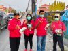 Antisipasi Abu Vulkanik Anak Krakatau, PAC PDI Perjuangan Jati Agung Bagikan 10.000 Masker